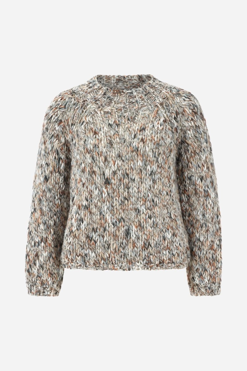 Grobstrick-Pullover in Melange-Optik-Rich & Royal