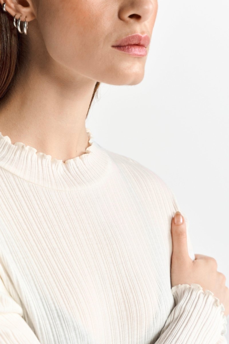 Longsleeve mit Rüschensaum-Rich & Royal