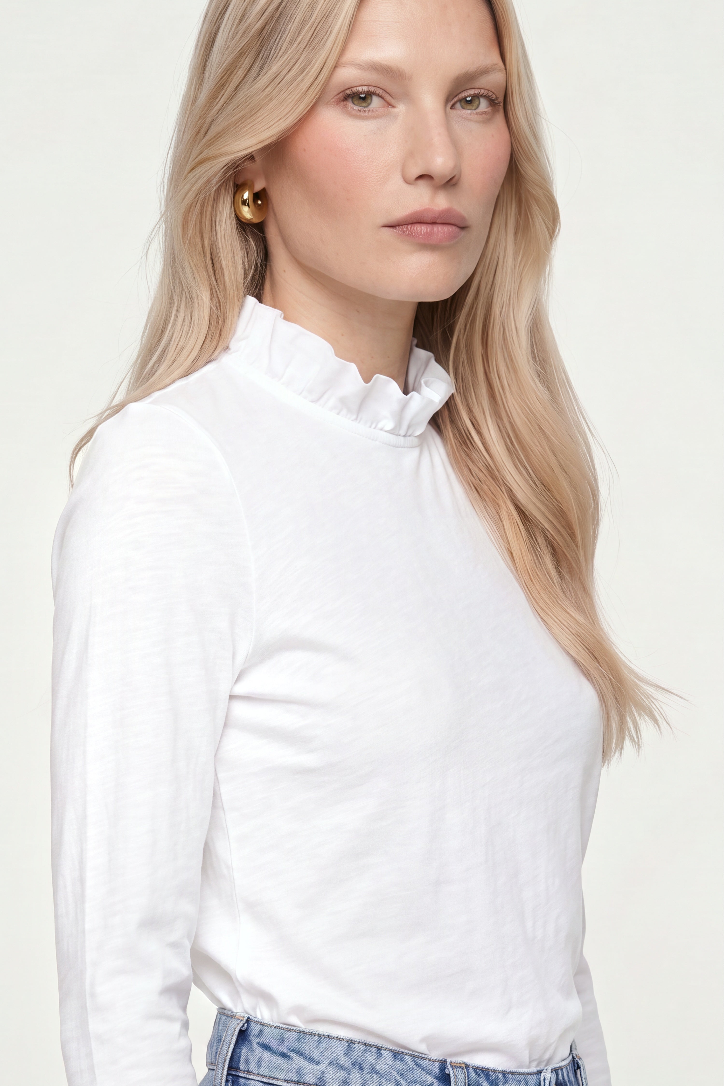 Longsleeve mit Rüschenkragen-Rich & Royal