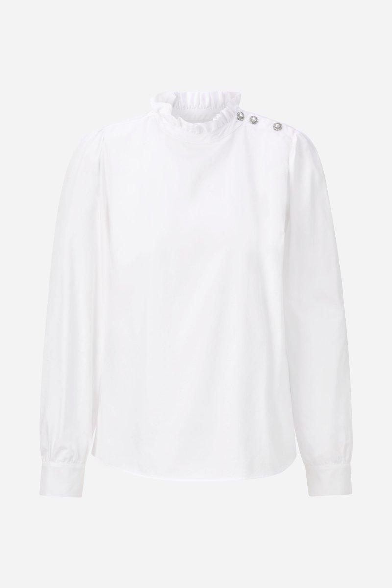 Weiße Bluse mit Rüschenkragen-Rich & Royal