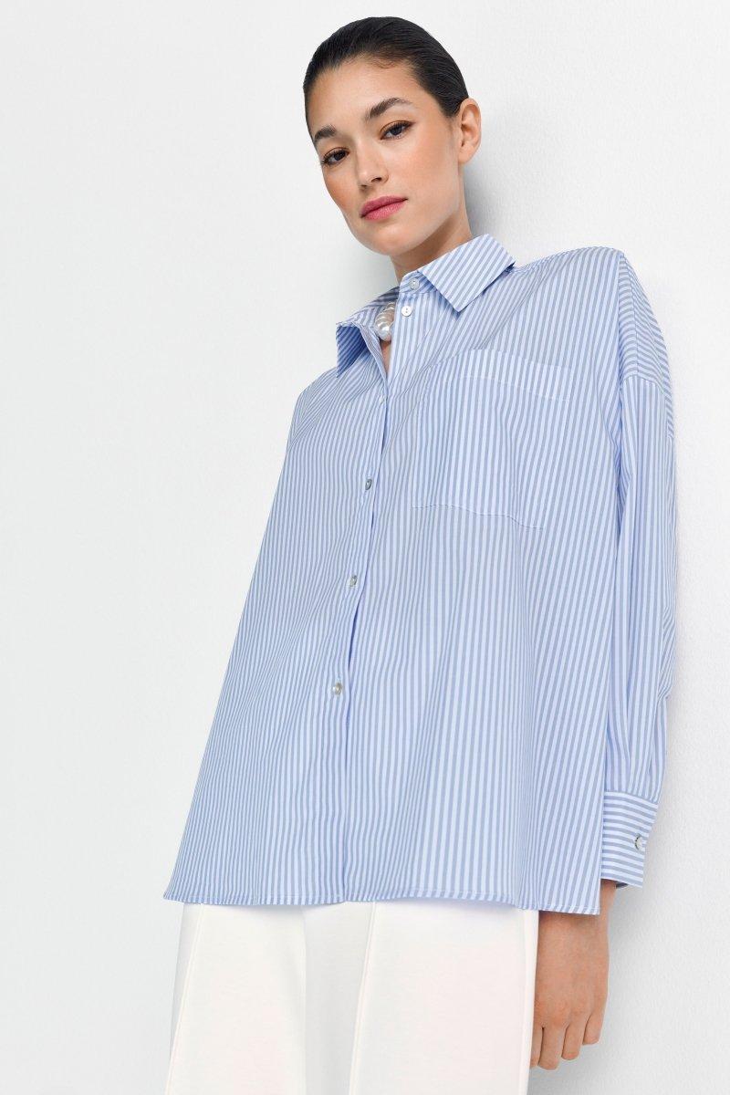 Gestreifte Oversize-Hemdbluse-Rich & Royal