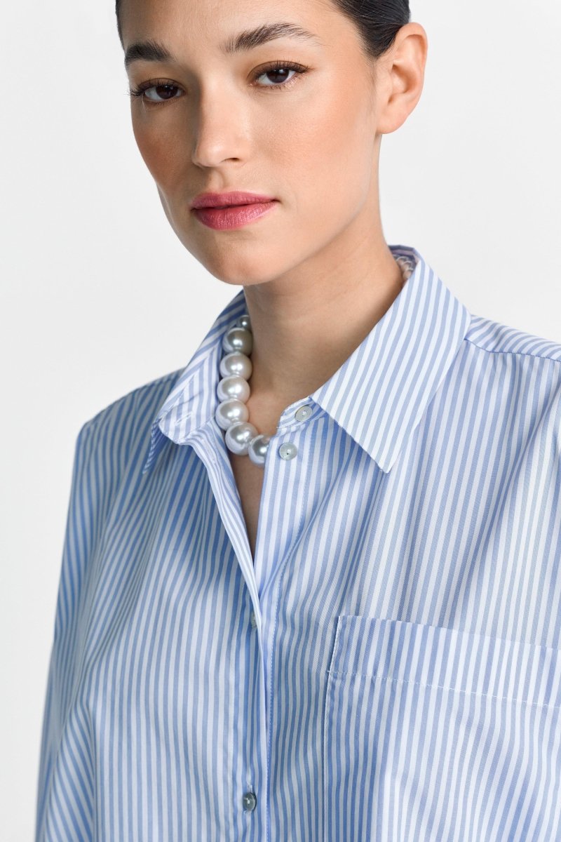 Gestreifte Oversize-Hemdbluse-Rich & Royal