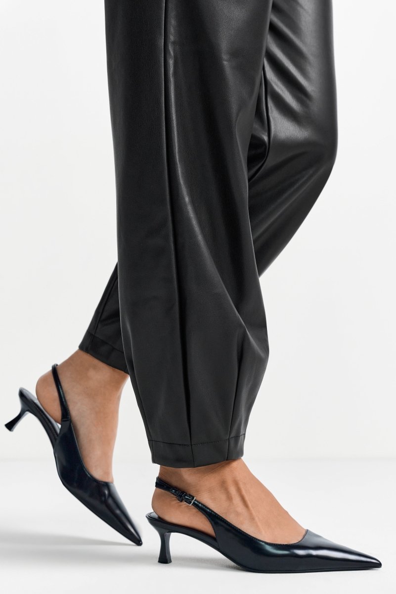 Schwarze Kunstlederhose-Rich & Royal