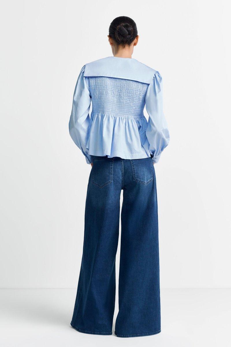 Dunkelblaue Wide-Leg-Jeans-Rich & Royal