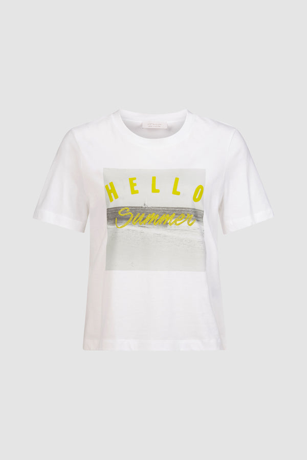 T-Shirt mit "Hello Summer"-Statement - 100 % Bio-Baumwolle-Rich & Royal