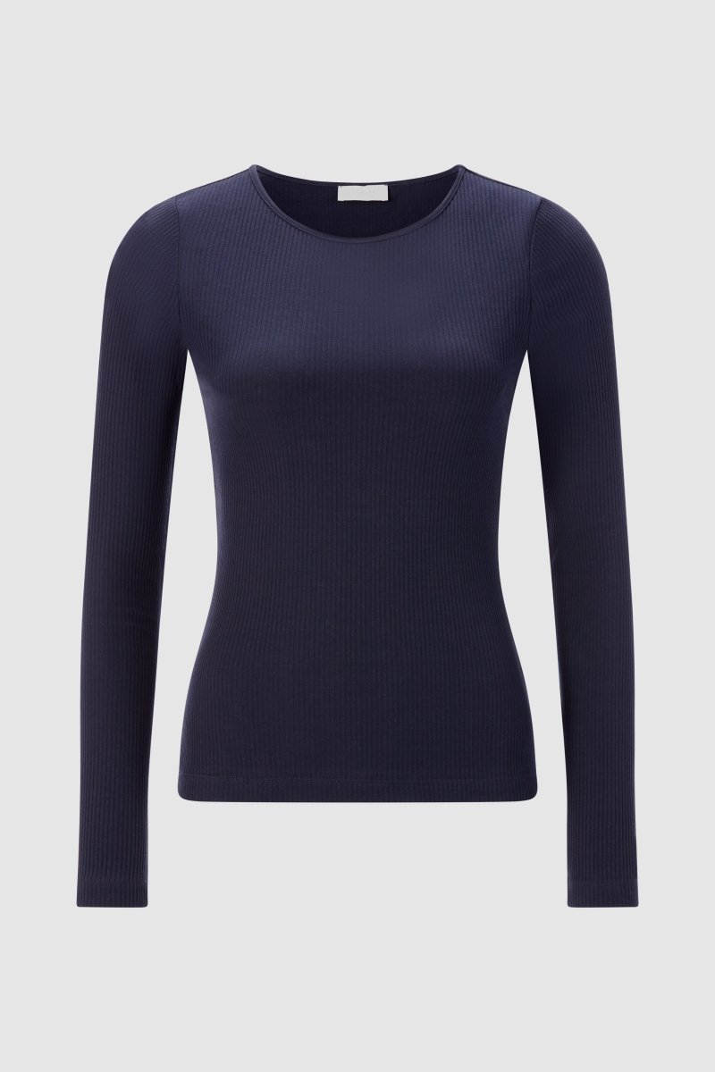 Rib-Longsleeve mit Rundhals-Rich & Royal