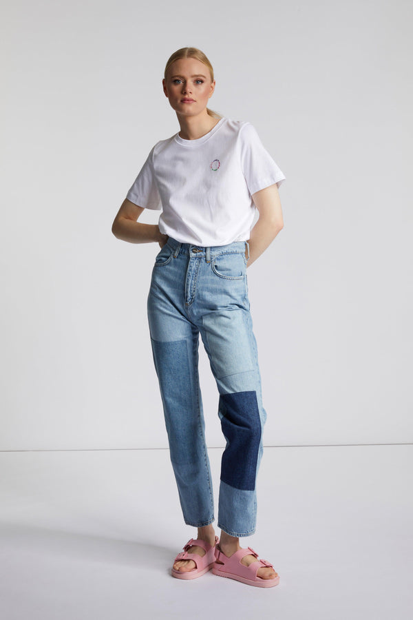 Zeitlose Patchwork Jeans - 100% Bio-Baumwolle-Rich & Royal